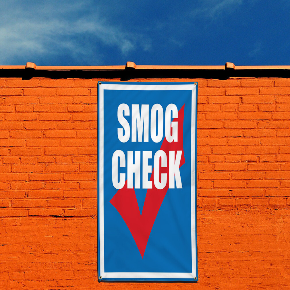Vertical Vinyl Banner Multiple Sizes Smog Check Business Outdoor