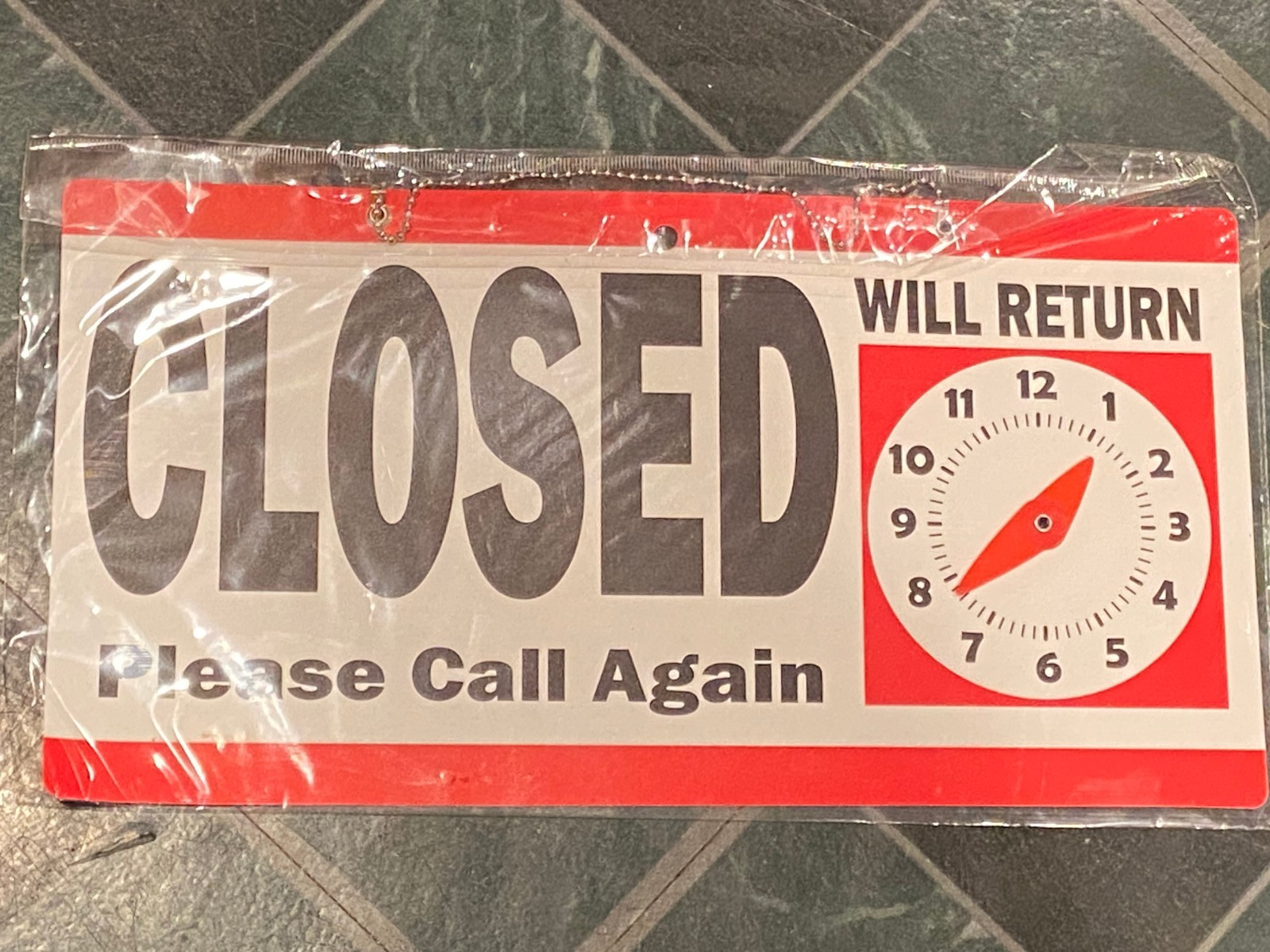 11.5&Prime; x 6&Prime; Hanging Plastic Open/Close Clock Business Sign *NEW* l2