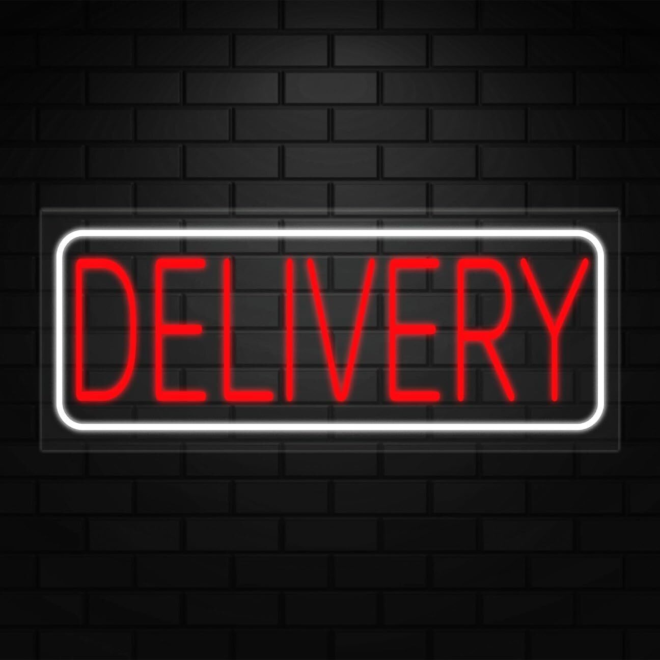 Delivery Neon Sign for Retail Displays | LED Flex Neon | 32&Prime;W x 13&Prime;H x 1&Prime;D
