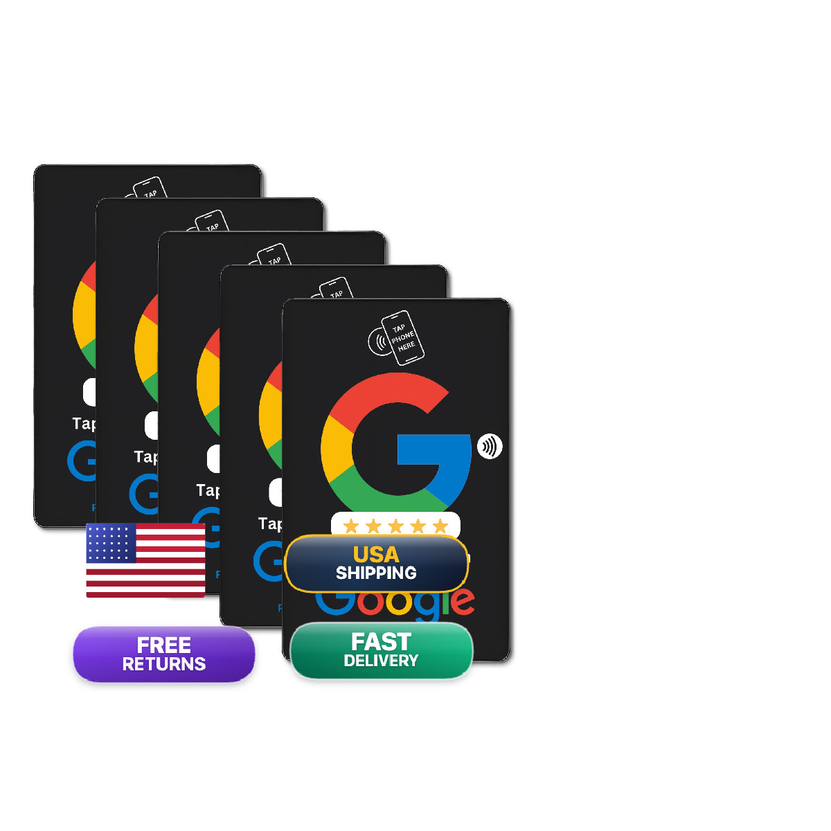 Revuzee Review Tap For Google 5 Pack Nfc And Custom Qr Code Sign For Analytics