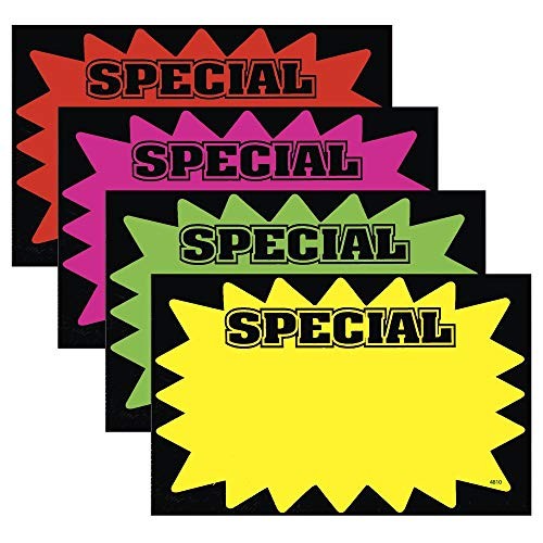 Ready Flow Blank Fluorescent Laser Cards Black Edge « Special » – 11&Prime;L x 7&Prime;H