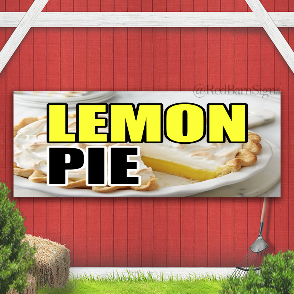 Creamy Lemon Meringue Pie Indoor Outdoor Banner Sign with grommets