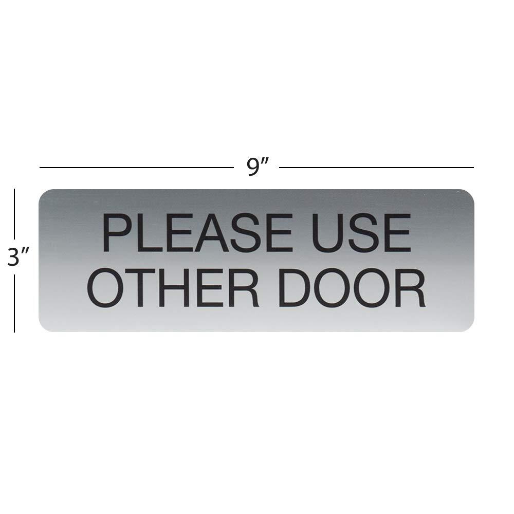 Please Use Other Door Adhesive Sign Silver 3×9 Inch For Small Business