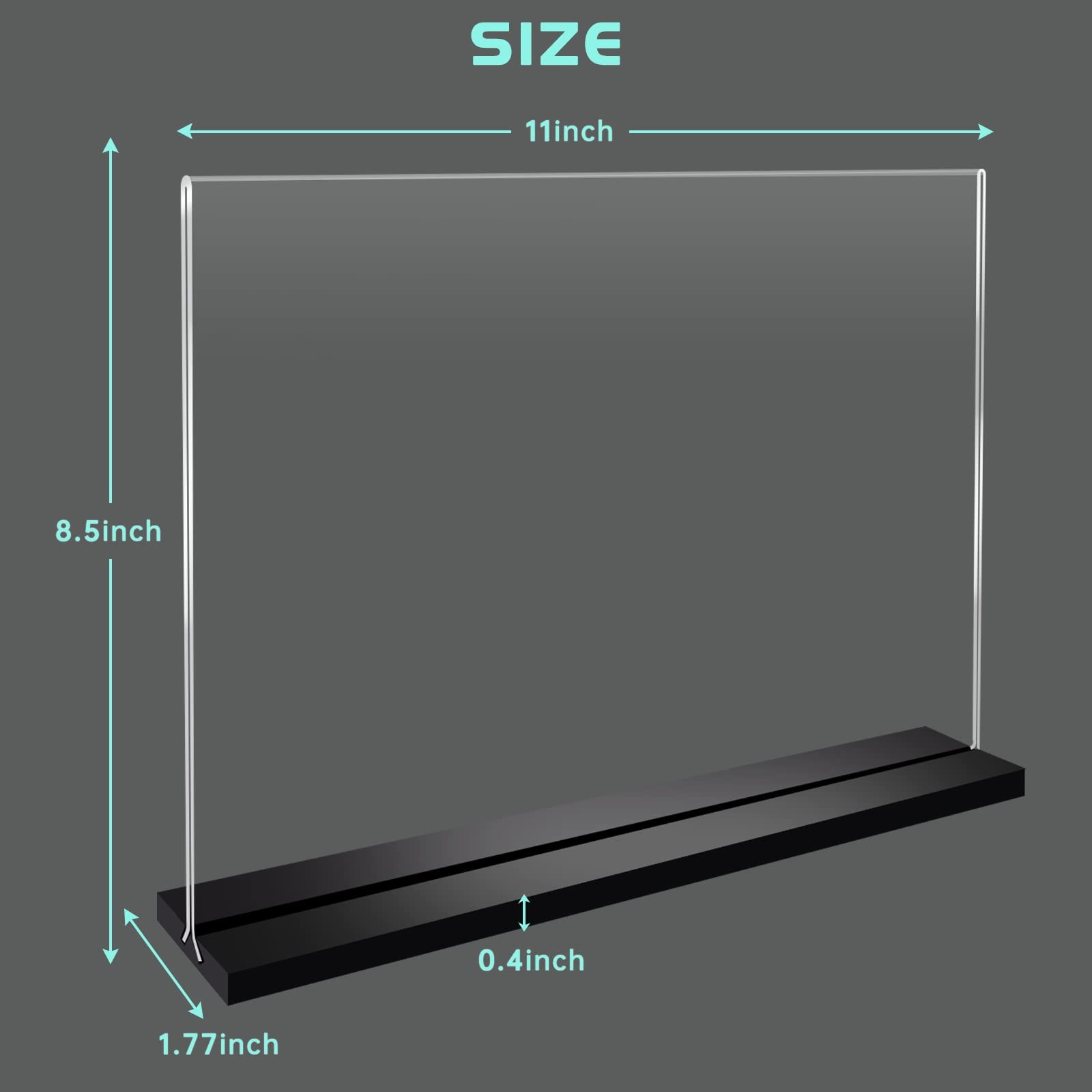 Acrylic Sign Holder 8.5 x 11 Inches Horizontal 6 11 x Inches, clear
