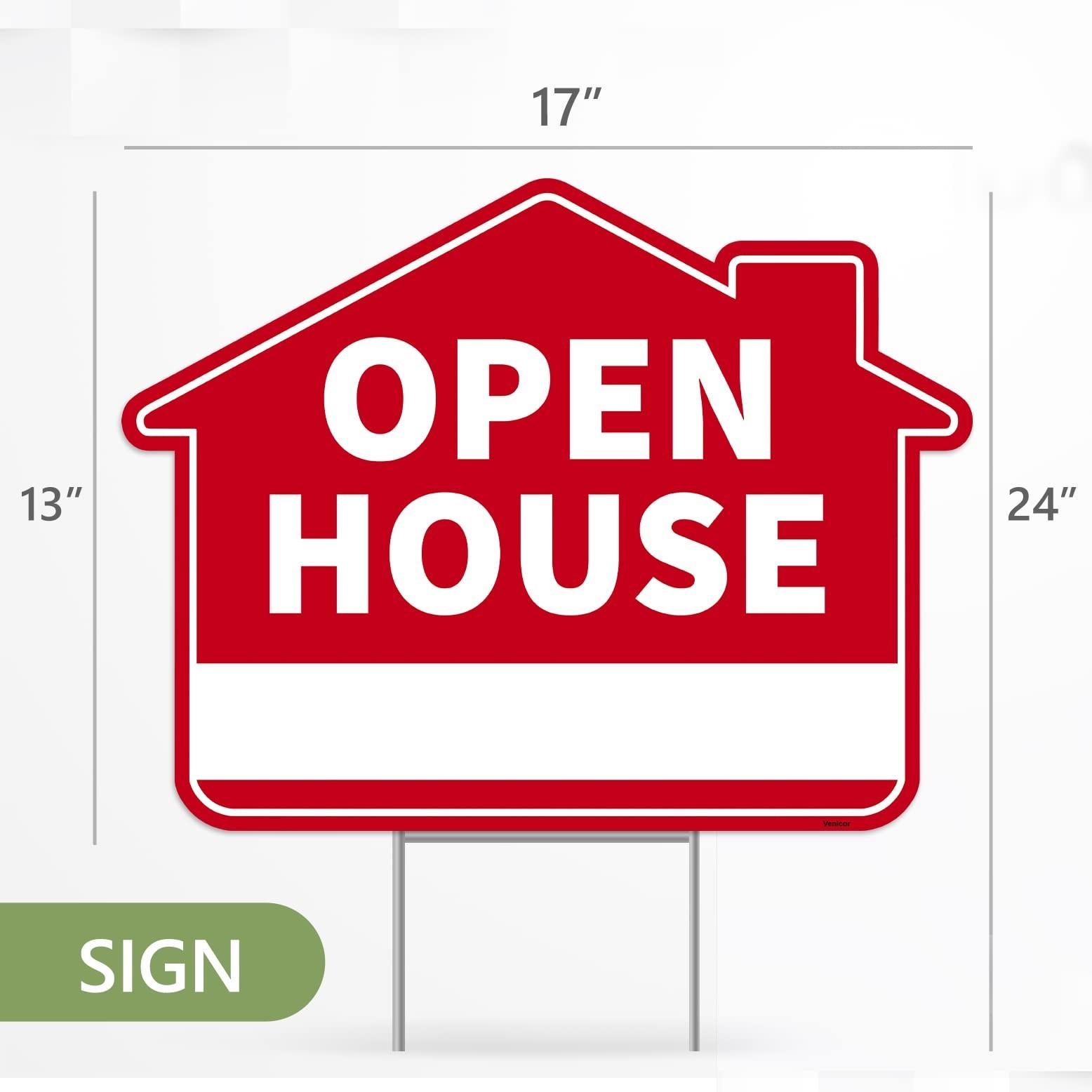 3PC Open House Sign with Stakes, 17 Inches by 13 Inches – Double Sided Signs …