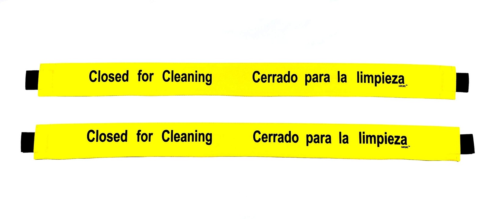 Restroom Closed for Cleaning Sign Magnetic Ends 2 Pack Bilingual 42&Prime;x3.5&Prime;