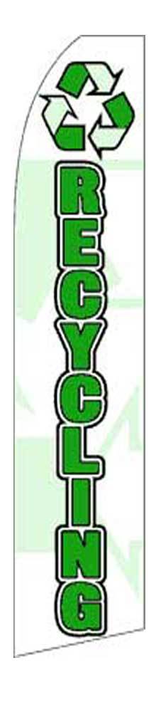 Recycling Banner Flag Sign Display Kit Tall Bow Feather Flutter 2.5’ Wide
