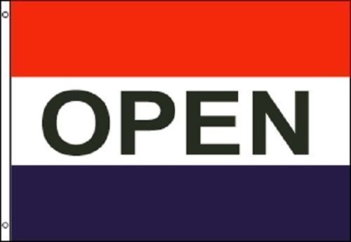 OPEN Flag Red White Blue Store Banner Advertising Business Sign 3×5