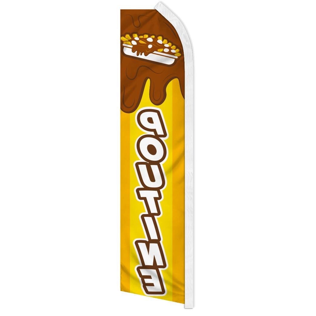 POUTINE advertising super flag polyester banner sign *POLE NOT INCLUDED*