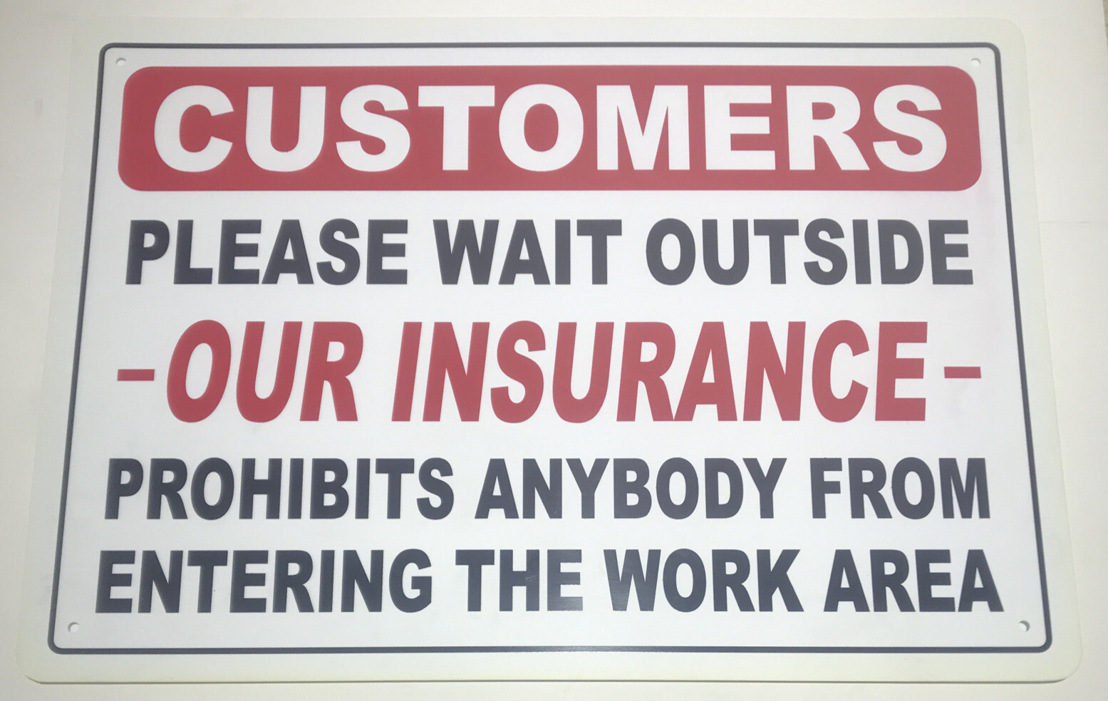 3 Shop Signs /Customers Wait Outside Garage /Auto body Shop /Mechanic Plastic