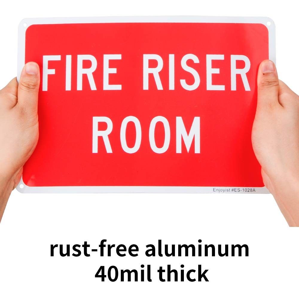 Fire Riser Room Sign 10×7 Inch 0.04 Aluminum Reflective Weatherproof Safety