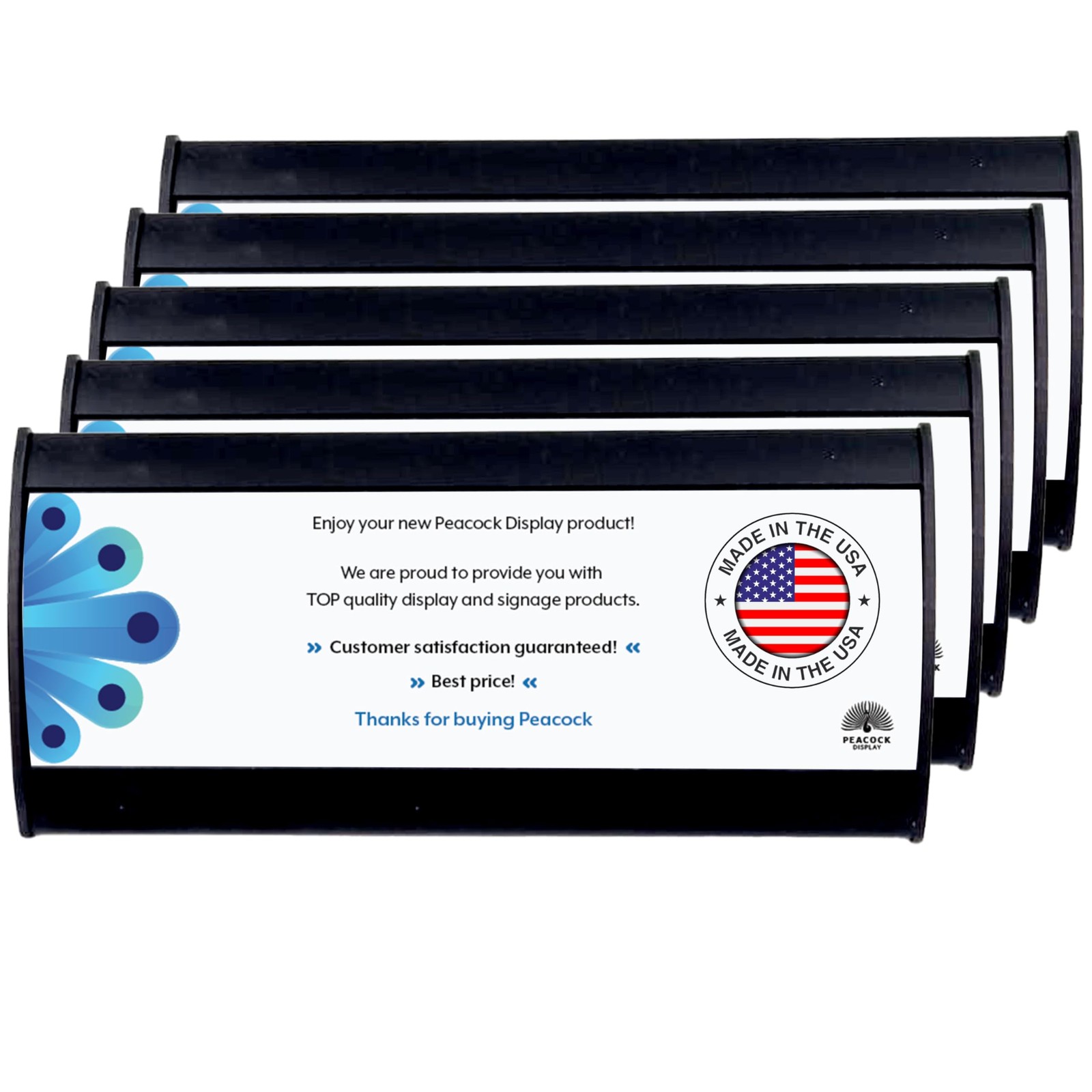 Table Sign – (6.00&Prime; x 2.7&Prime;) Curved Table Sign Holder with Replaceable Insert,…