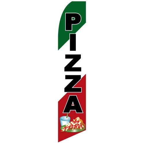 Pizza Red White Green Advertising Sign Swooper Feather Banner Flag Only 2.5 Foot