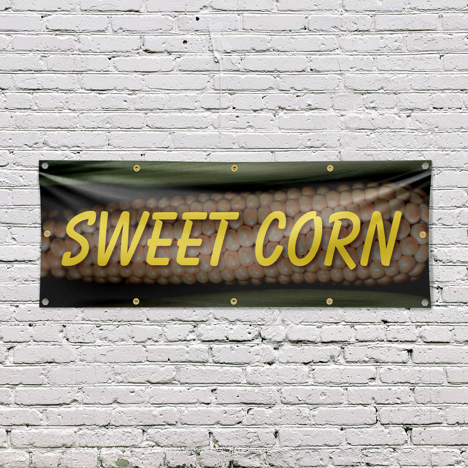 Sweet Corn 13 oz Vinyl Banner Sign with Metal Grommets Heavy-Duty Single-Sided