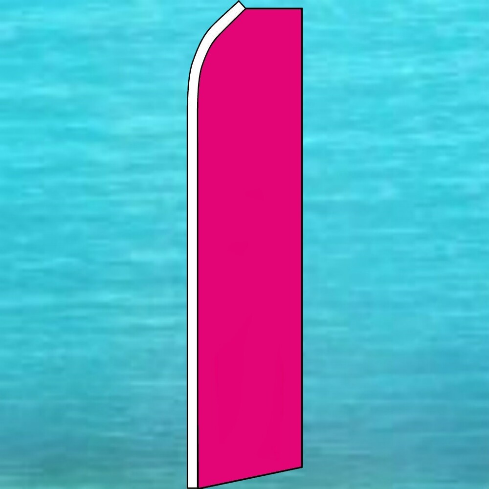 MAGENTA SOLID COLOR FLUTTER FLAG Tall Curved Top Event Feather Swooper Banner
