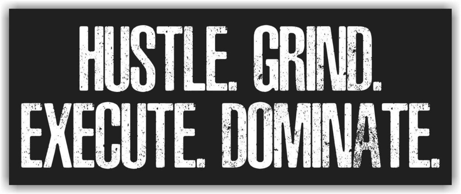 HUSTLE GRIND EXECUTE Dominate Workout Banner Vinyl Sign Motivation Fitness Gym