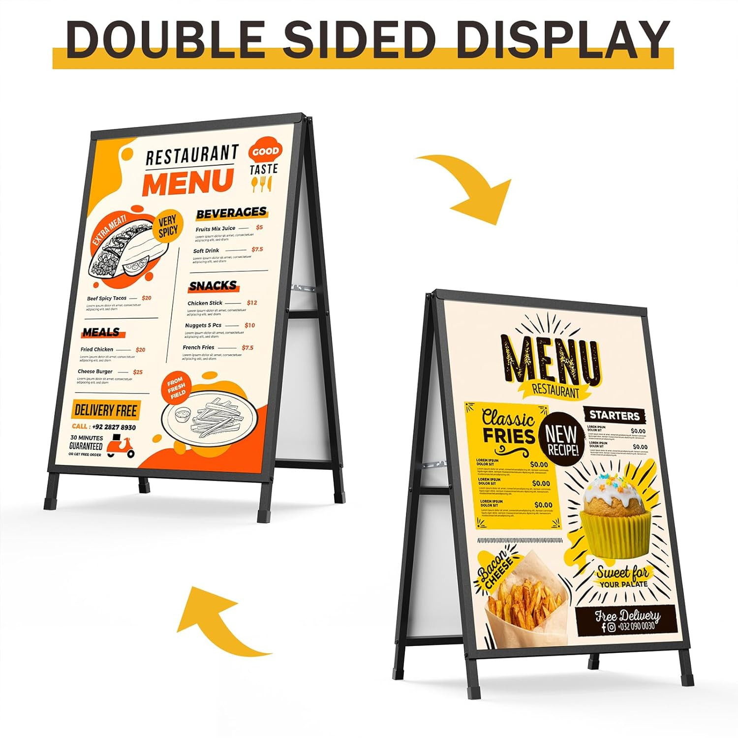 a Frame Signs 24X36 Inch Outdoor, Heavy Duty Sandwich Board Signs, Double-Sided