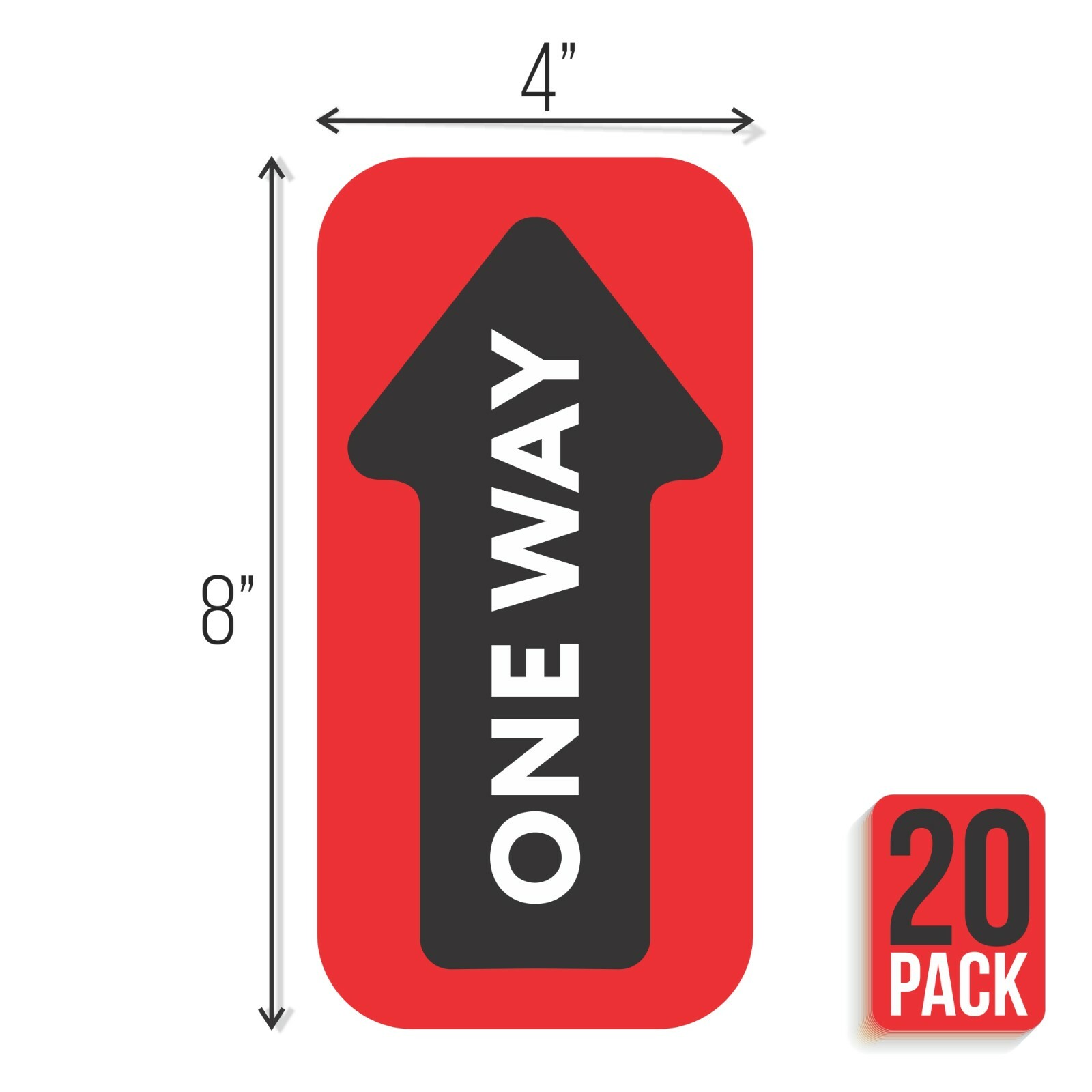One Way Arrow Social Distancing Floor Decal Hard Floor 20 Pack Vinyl Wayfinding