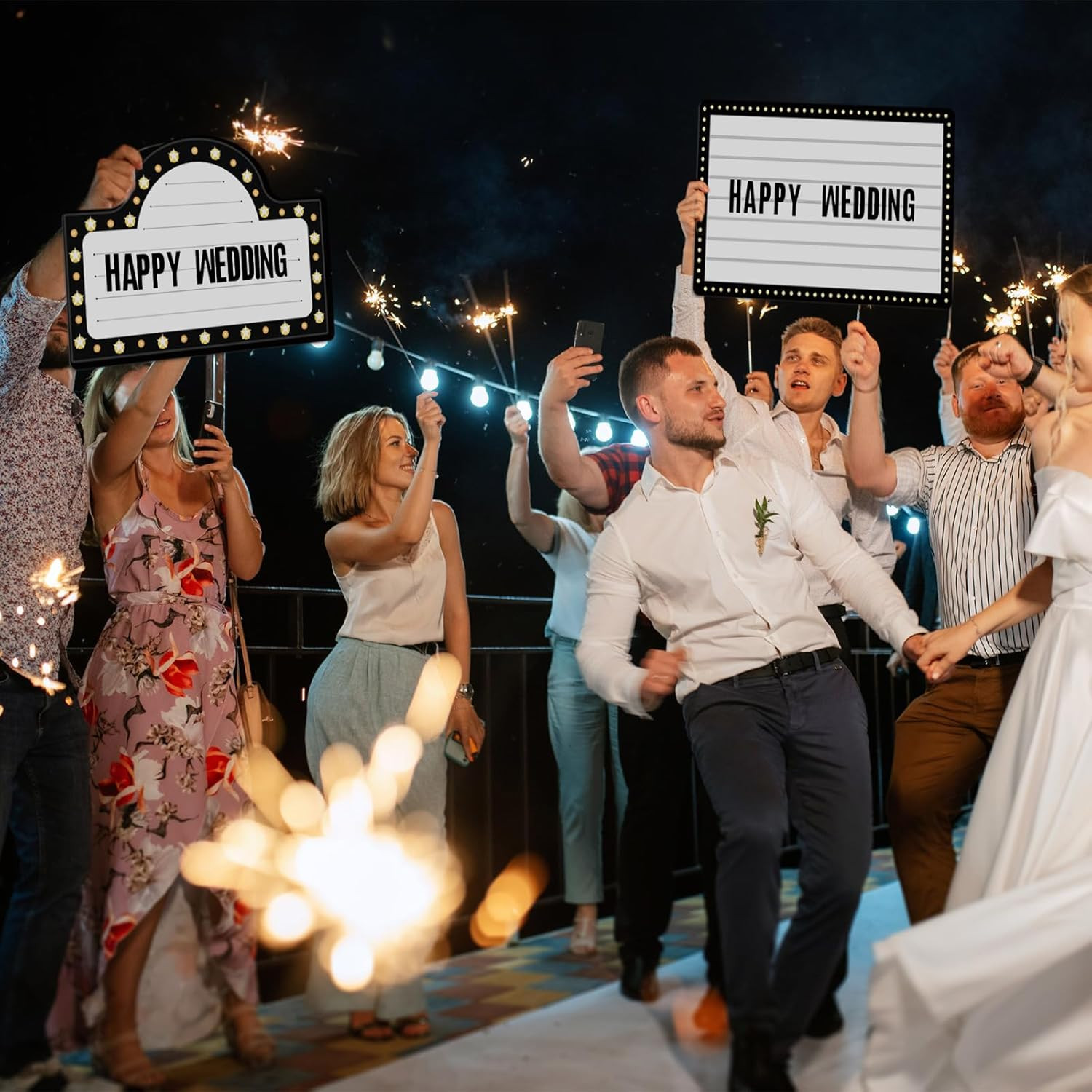 Wedding Bottle Service Sign Set – 6 Pack, 17.72 » x 12.8 », Black