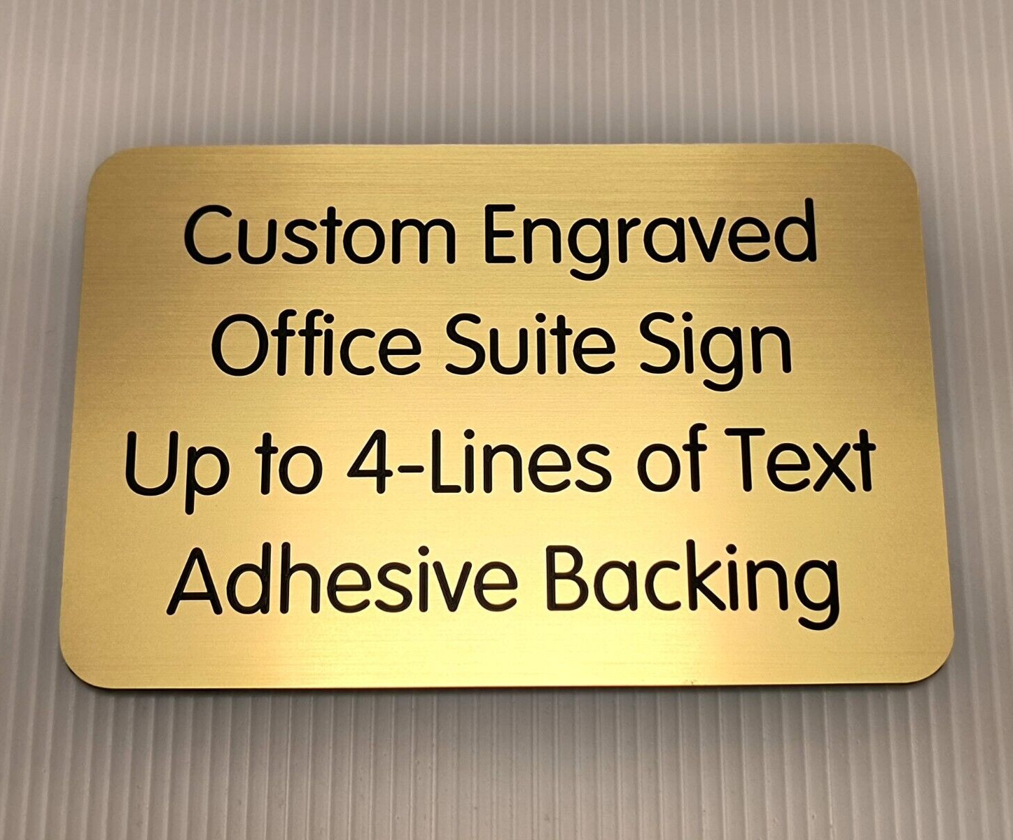 Custom Engraved 4×6-in Brushed Gold Office Suite Sign Small Business Wall Plaque