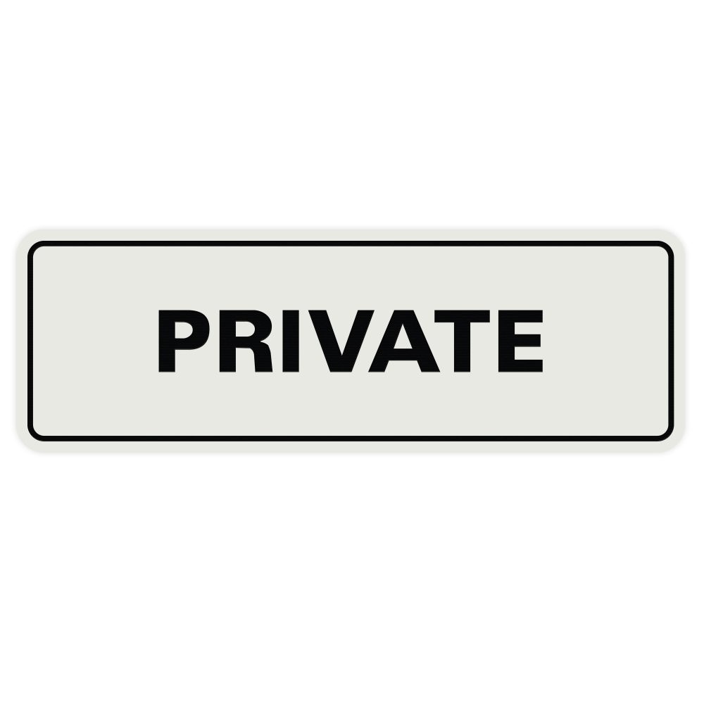 2 Pack Small Lt Gray Private Sign, Standard, Wall, Door, Office, Business
