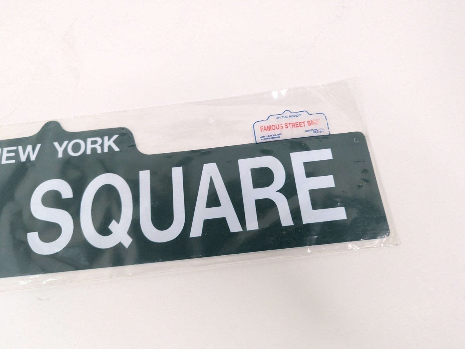Times Square New York Street Sign Man Cave Décor Plastic Sign 4&Prime; x 18&Prime; Vtg USA