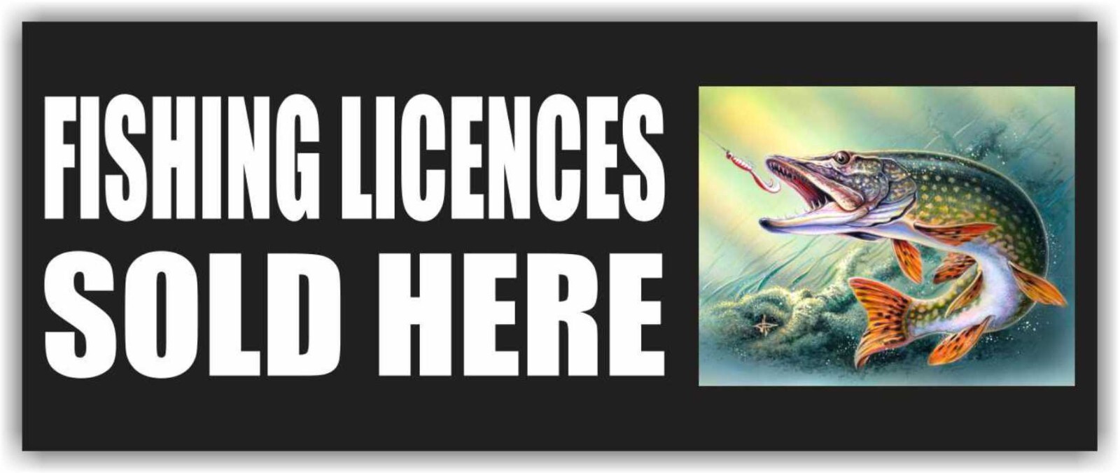 FISHING LICENCES SOLD HERE Advertising Banner Vinyl Mesh Sign Fisherman Bait
