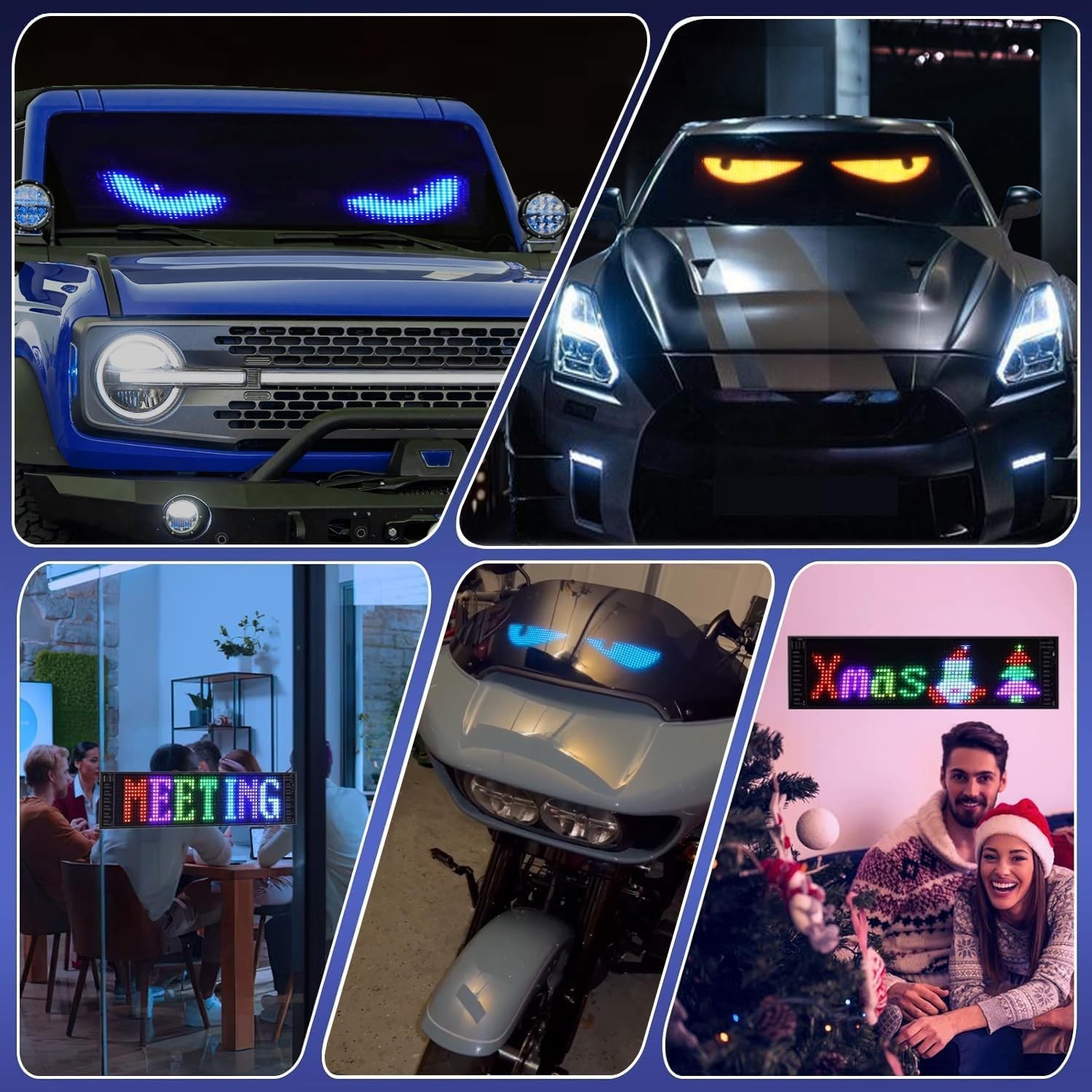 Flexible LED Matrix Panel RGB Car Display APP Control Custom Text Animated Sign