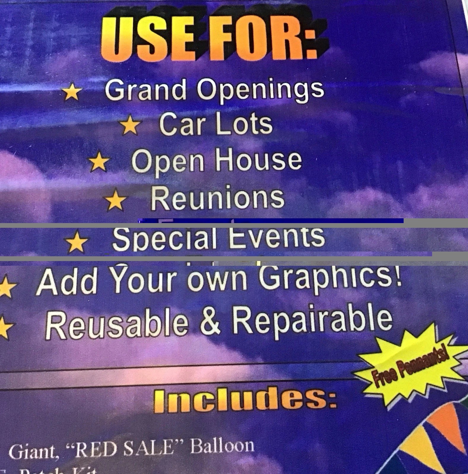 NEW GIANT 8’ INFLATABLE BALLOON Advertising Sale Events WAREHOUSE LIQUIDATION