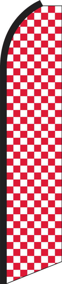 Checkered Red White Swooper Flag Feather Super Bow Banner