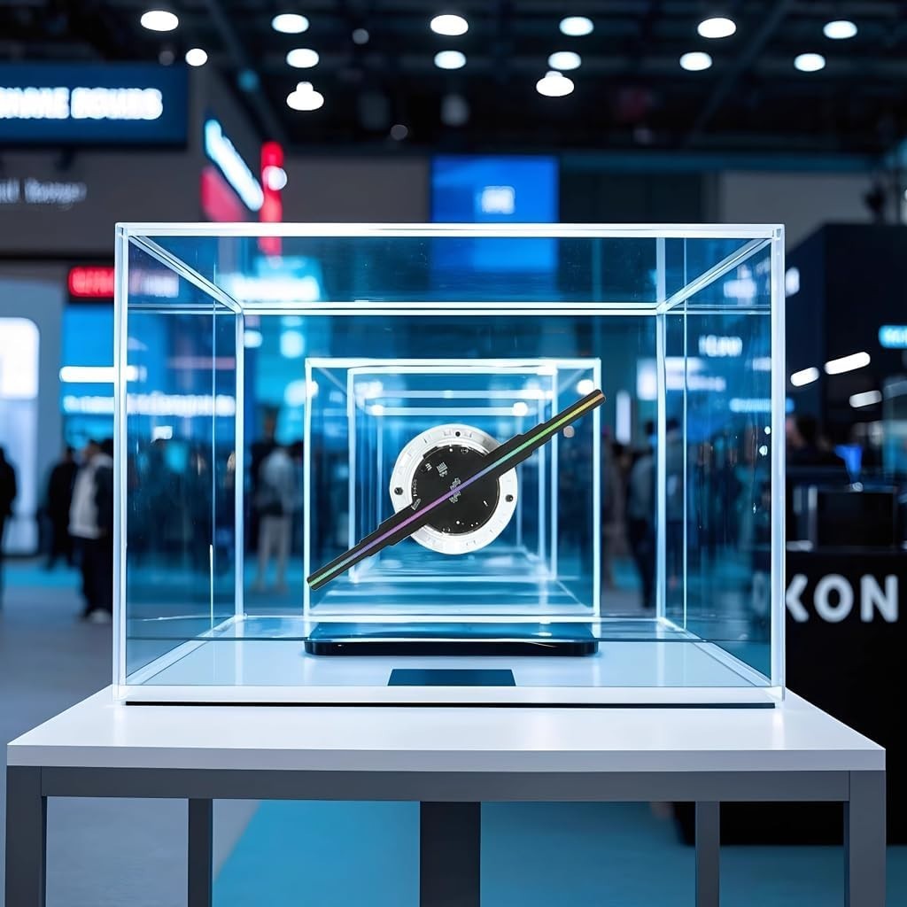 9.1&Prime; Hologram Fan: App-Controlled 3D Display with LED Lights for Trade Shows