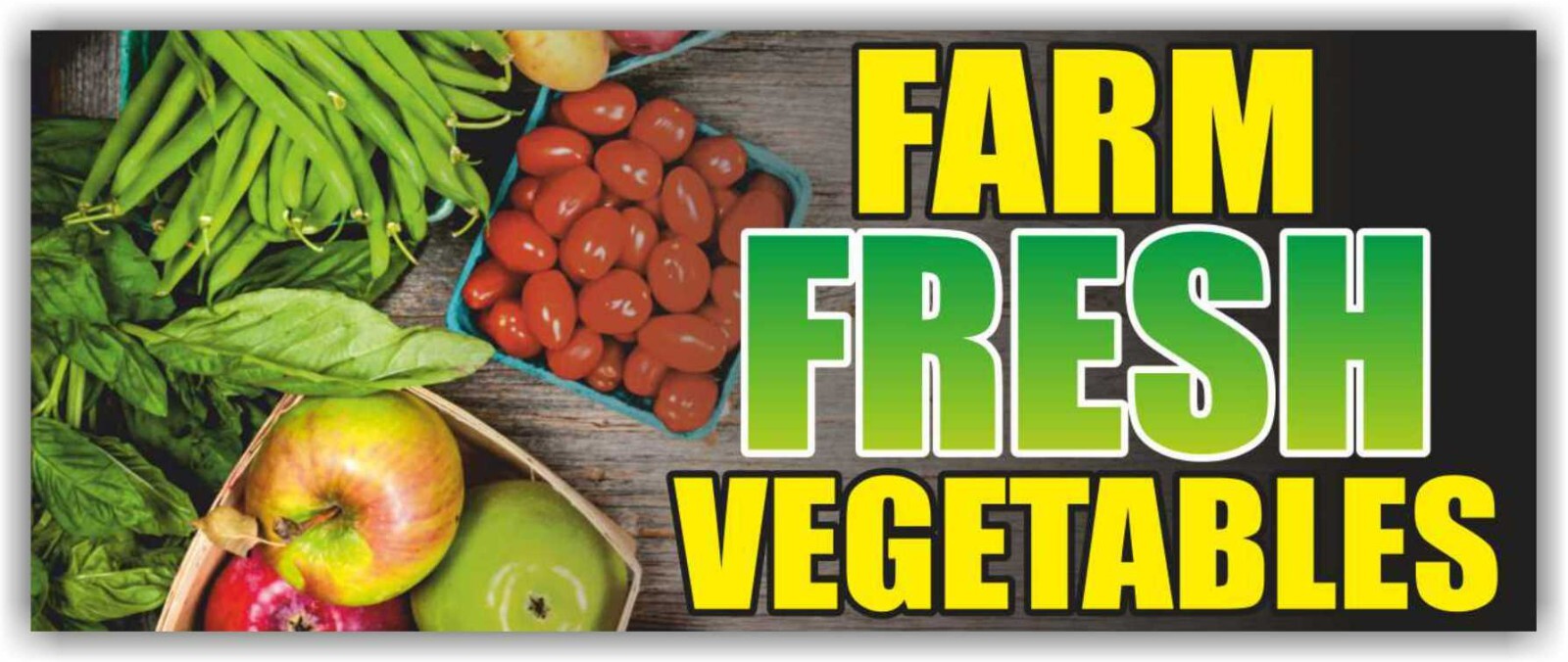 FARM FRESH VEGETABLES Advertising Banner Vinyl Mesh Sign fruit shop sale organic