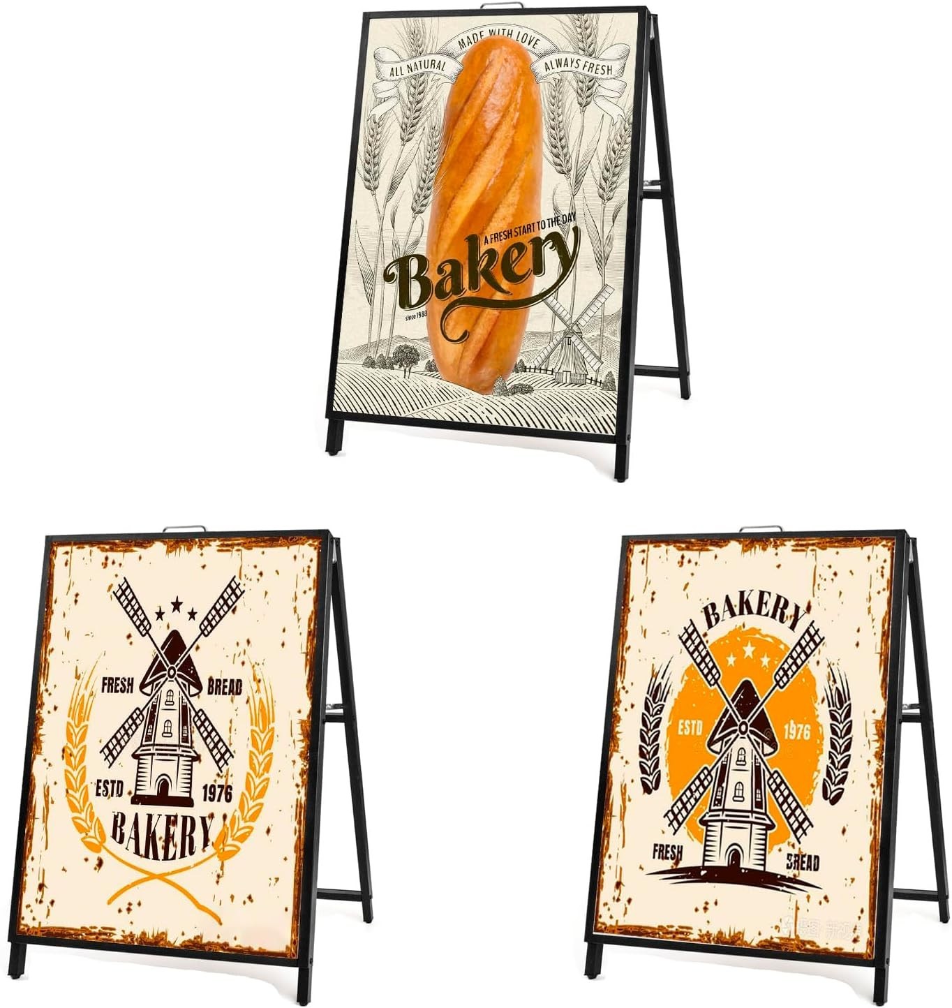 24 x 36 Inch A Frame Sign Double-Sided Folding Sandwich Board Heavy Duty