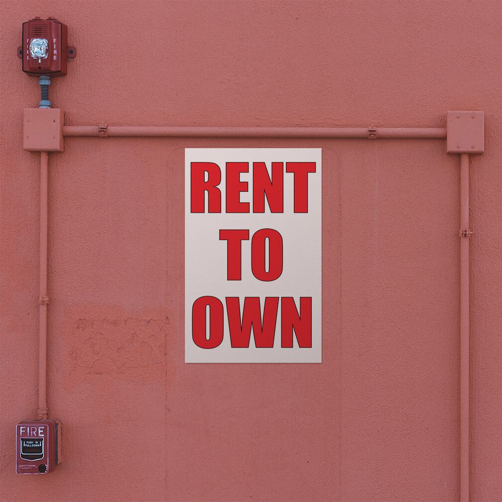 Door Decals Vertical Vinyl Stickers Multiple Sizes Rent to Own Industrial Vinyl