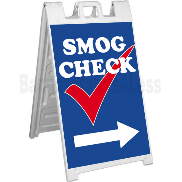 Signicade A-Frame Sign Sidewalk Pavement Sign – SMOG CHECK (blue)