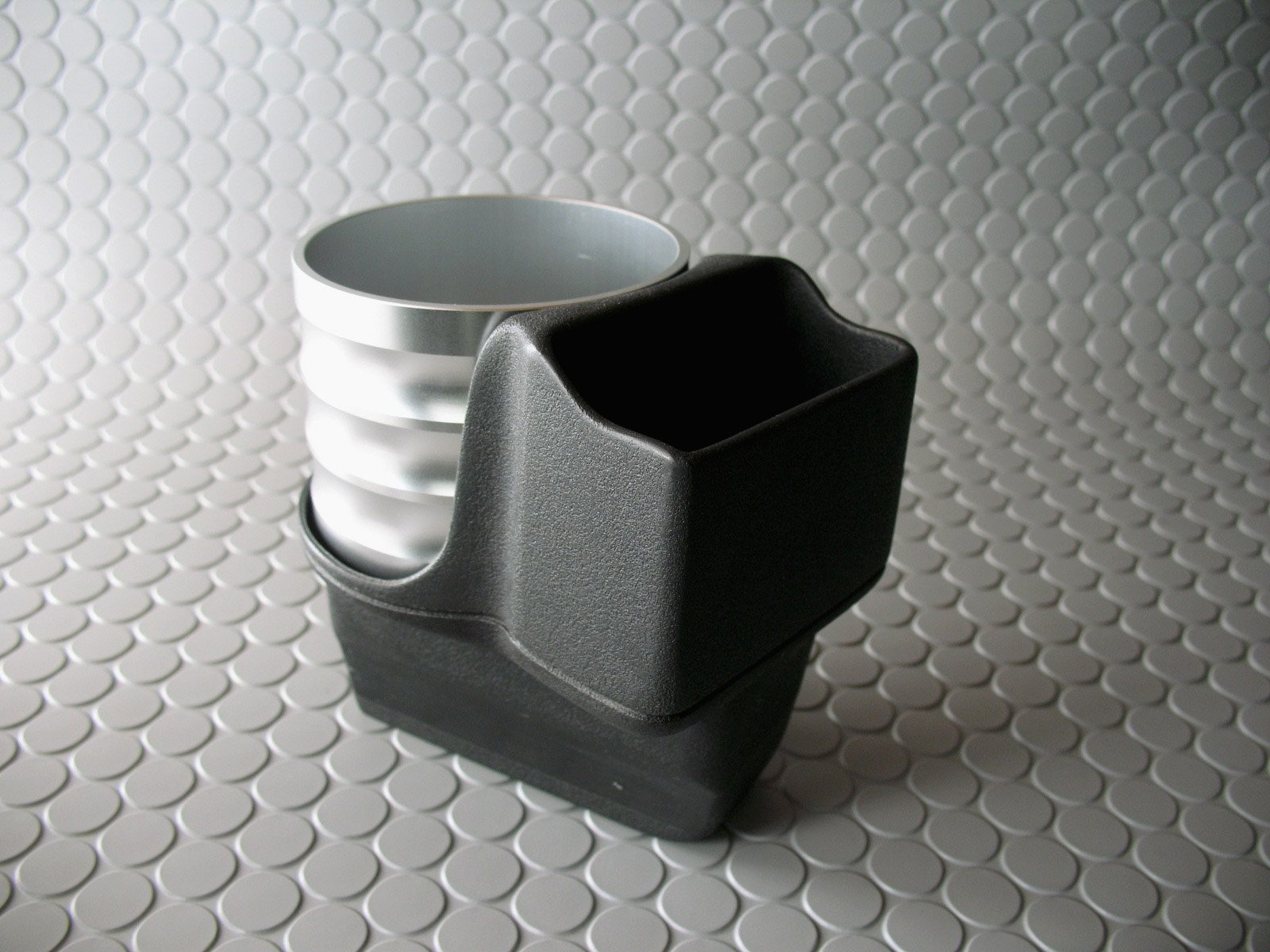 ALCABO Drink Holder, Black with Ring and Cup for Porsche 996/986 Left-Hand Drive
