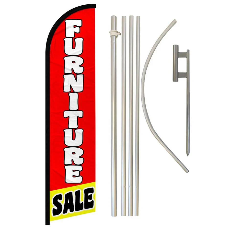 Furniture Sale Windless Advertising Banner Flag & Pole Kit