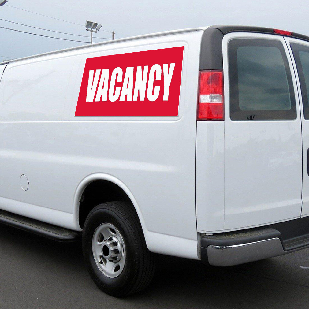 Car Magnet Set of 2 Vacancy Promotion Business Car Advertising Industrial Sign