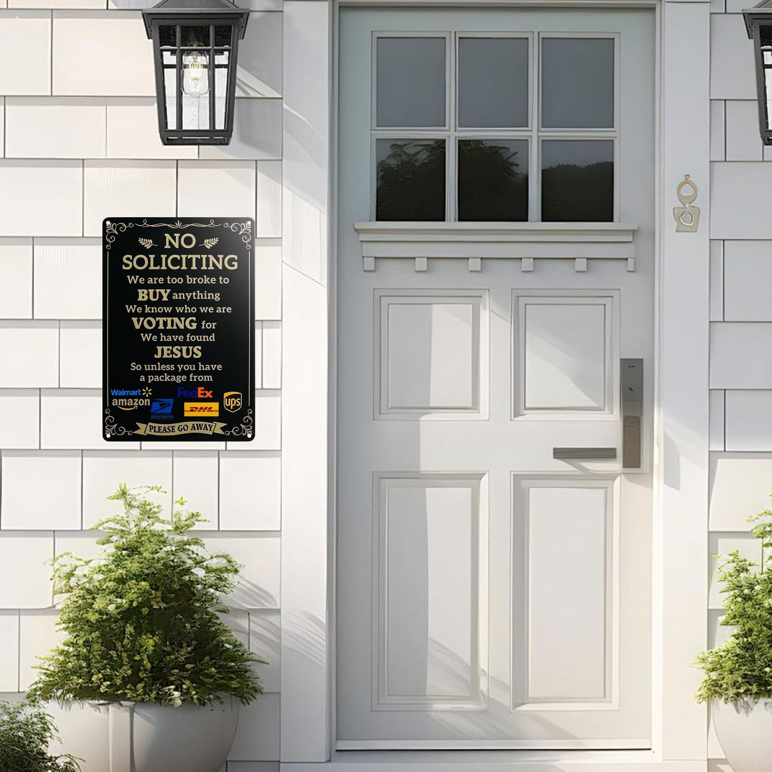 No Soliciting Sign for House Front Door Funny No Soliciting Signs for Home -A…