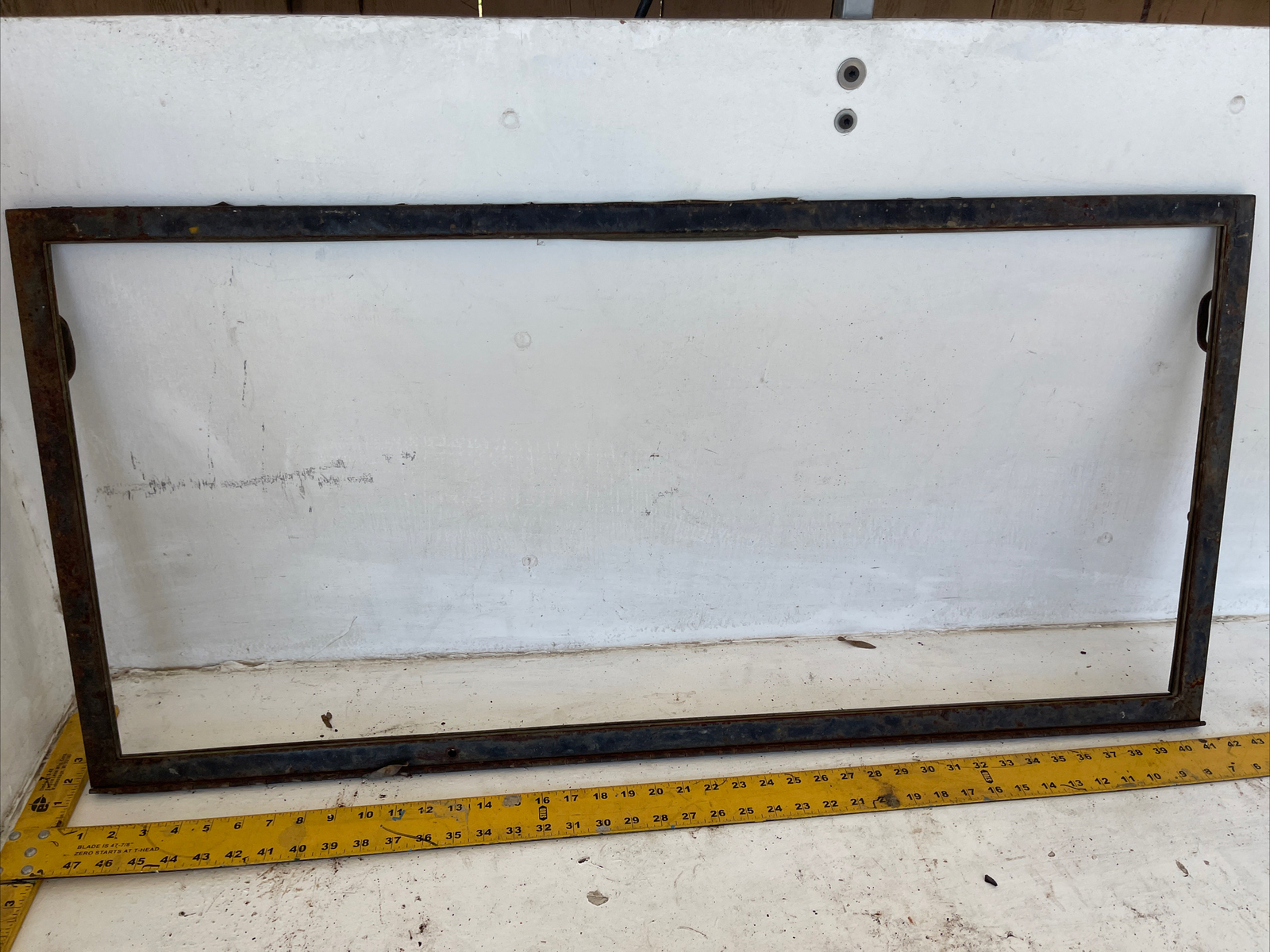 Vintage Windshield Frame with Hinge & Handles 41&Prime; x 9.5&Prime;