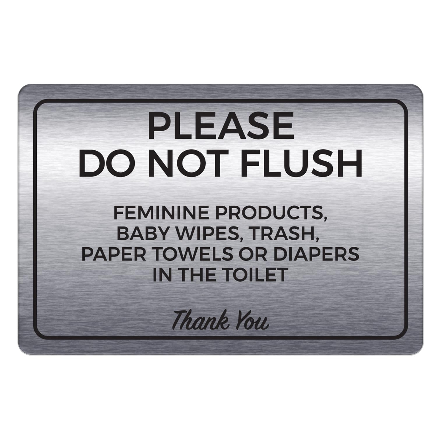 4×6 Inch Please Do Not Flush Feminine Products Restroom Sign ABS Plastic Pad
