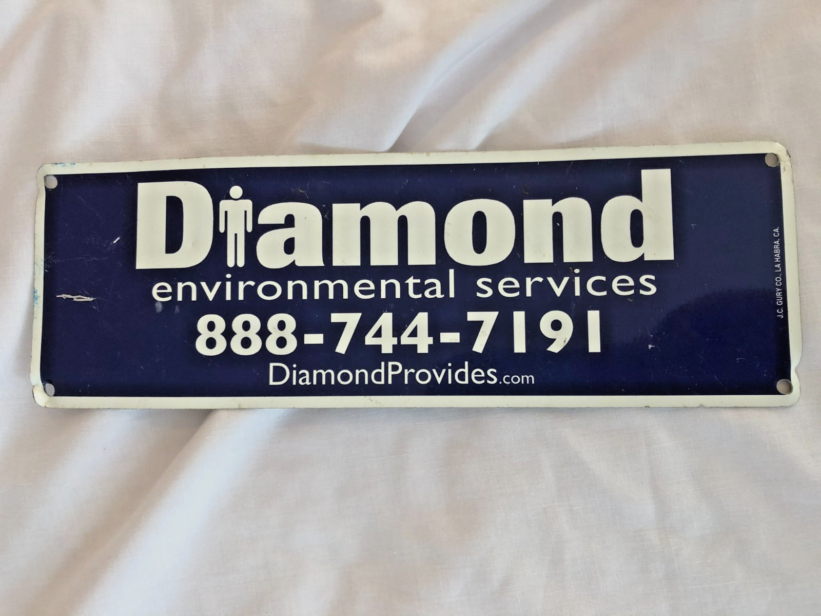 DIAMOND ENVIRONMENTAL SERVICES ALUMINUM SIGN 12&Prime; x 4&Prime;