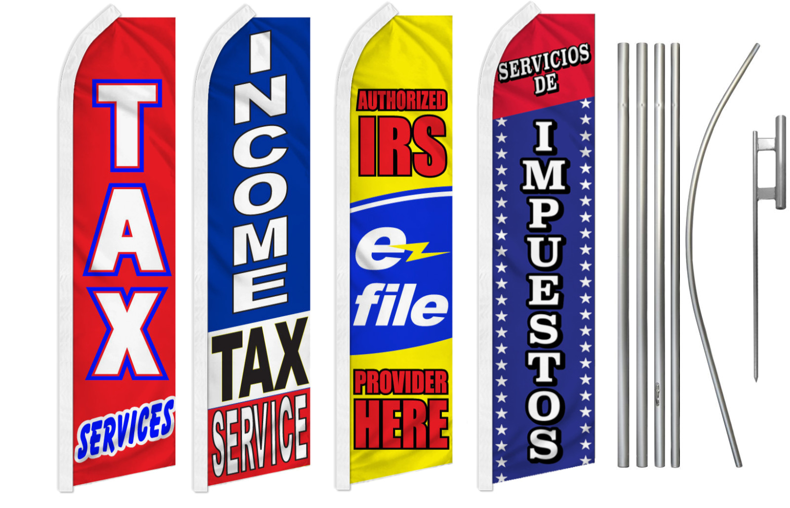 Tax Services Swooper Feather Flutter Flag Pole Kit Tax Filing