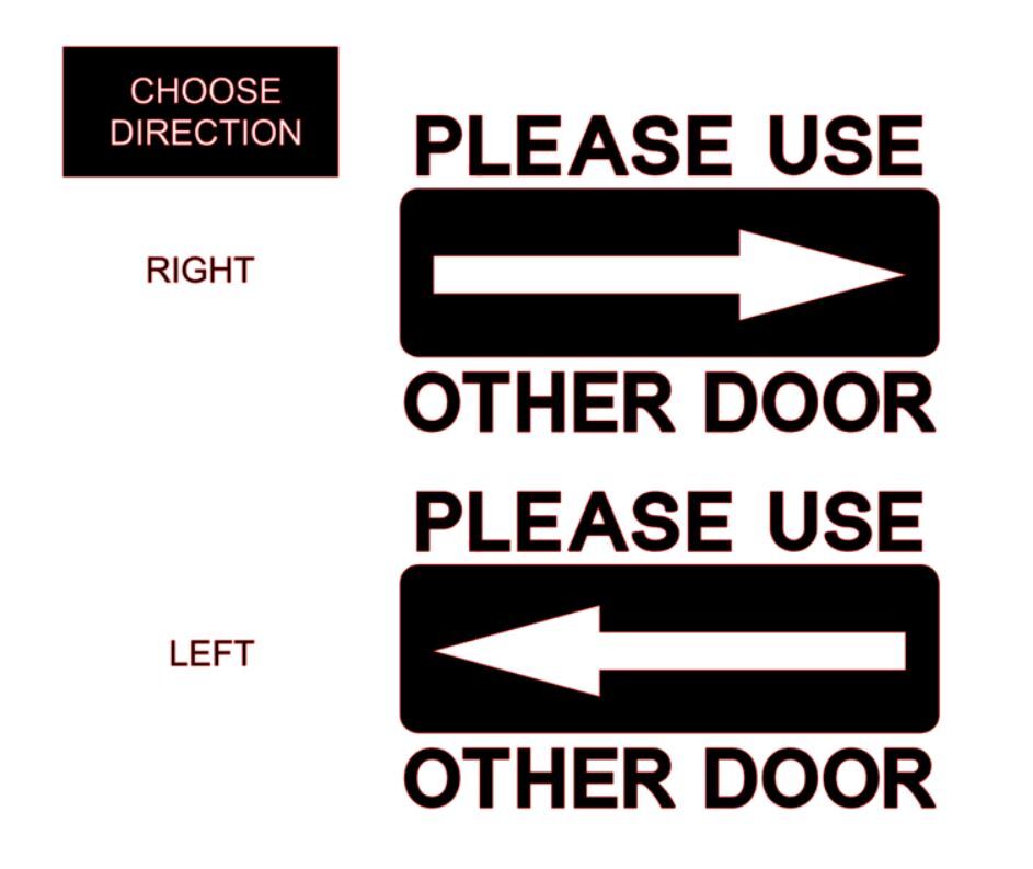 Please Use Other Door Sign Decal Sticker PICK SIZE COLOR DIRECTION Business Shop