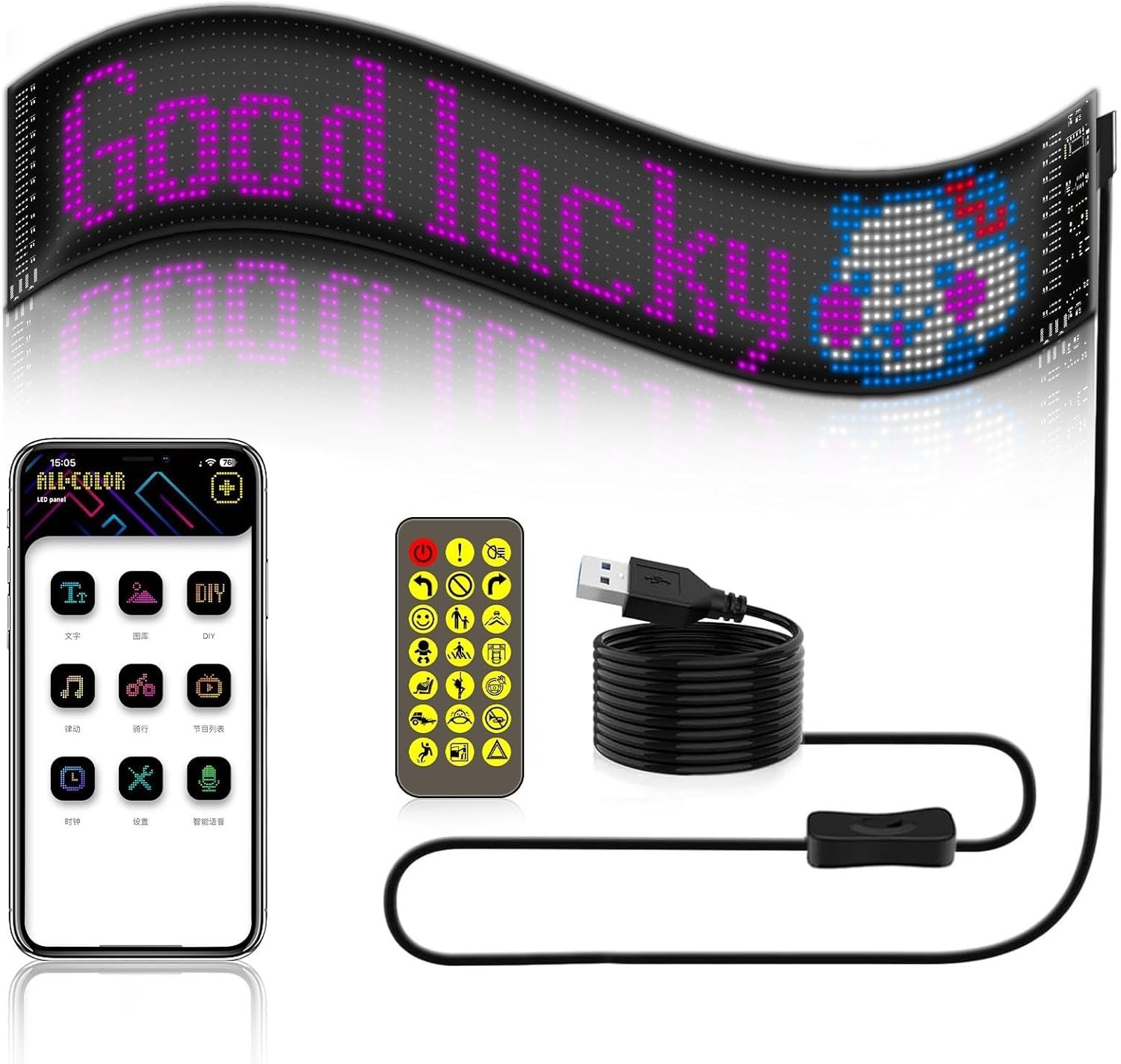 Programmable LED Message Board – 23×4&Prime; Digital Scrolling Sign with App Control