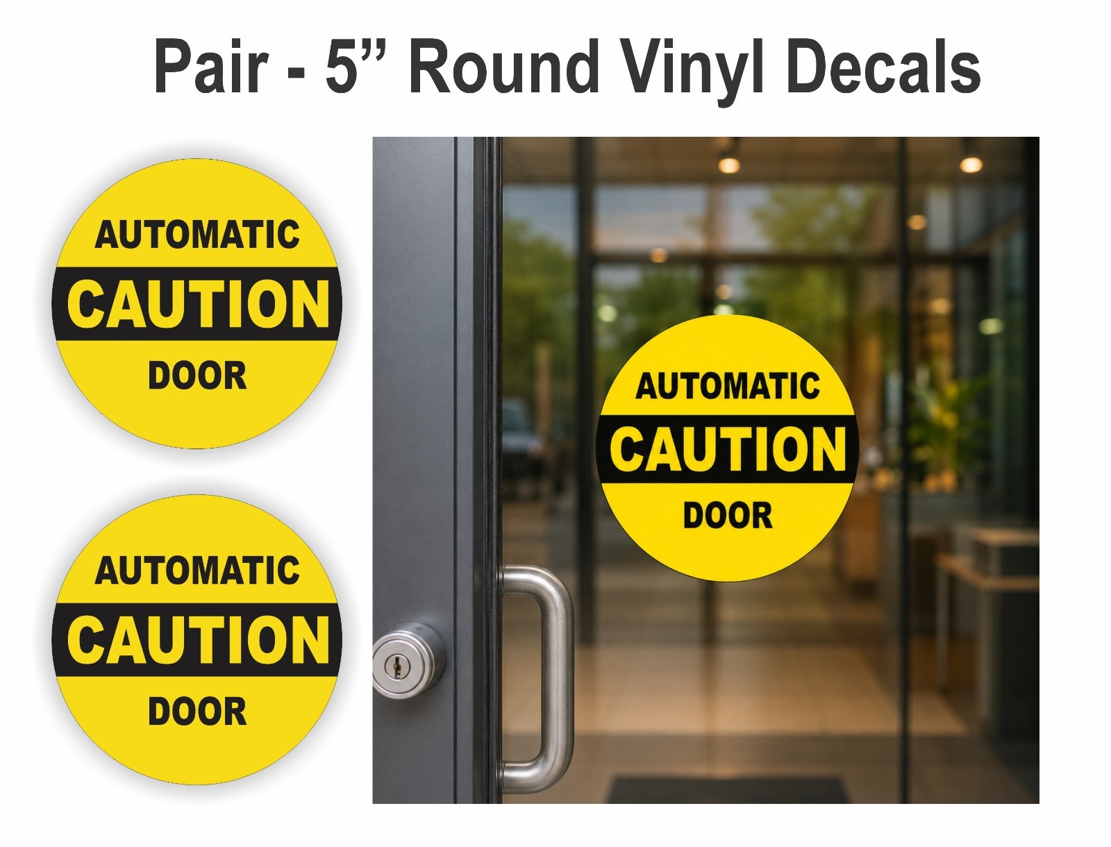 (2) AUTOMATIC DOOR Vinyl Glass Door Decals | Handicap Stickers Labels Signs