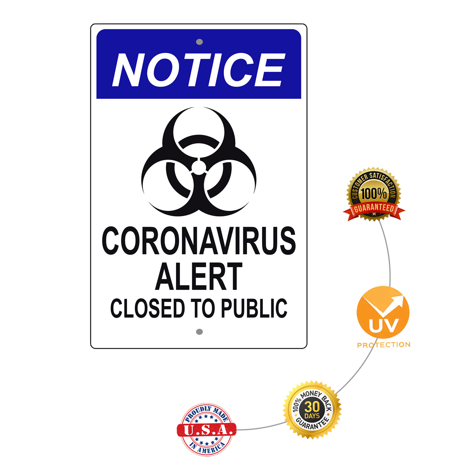 Contagious Disease Closed To Public Safety Novelty Aluminum Metal Sign