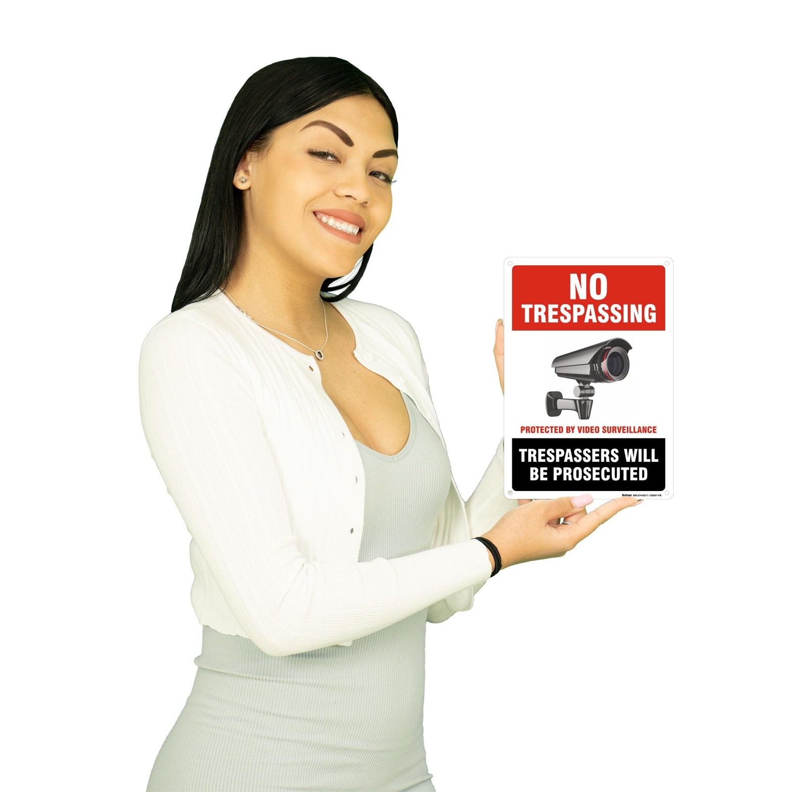 – 7&Prime;x10&Prime; No Trespassing Protected by Video Surveillance Sign – Weatherproof R…