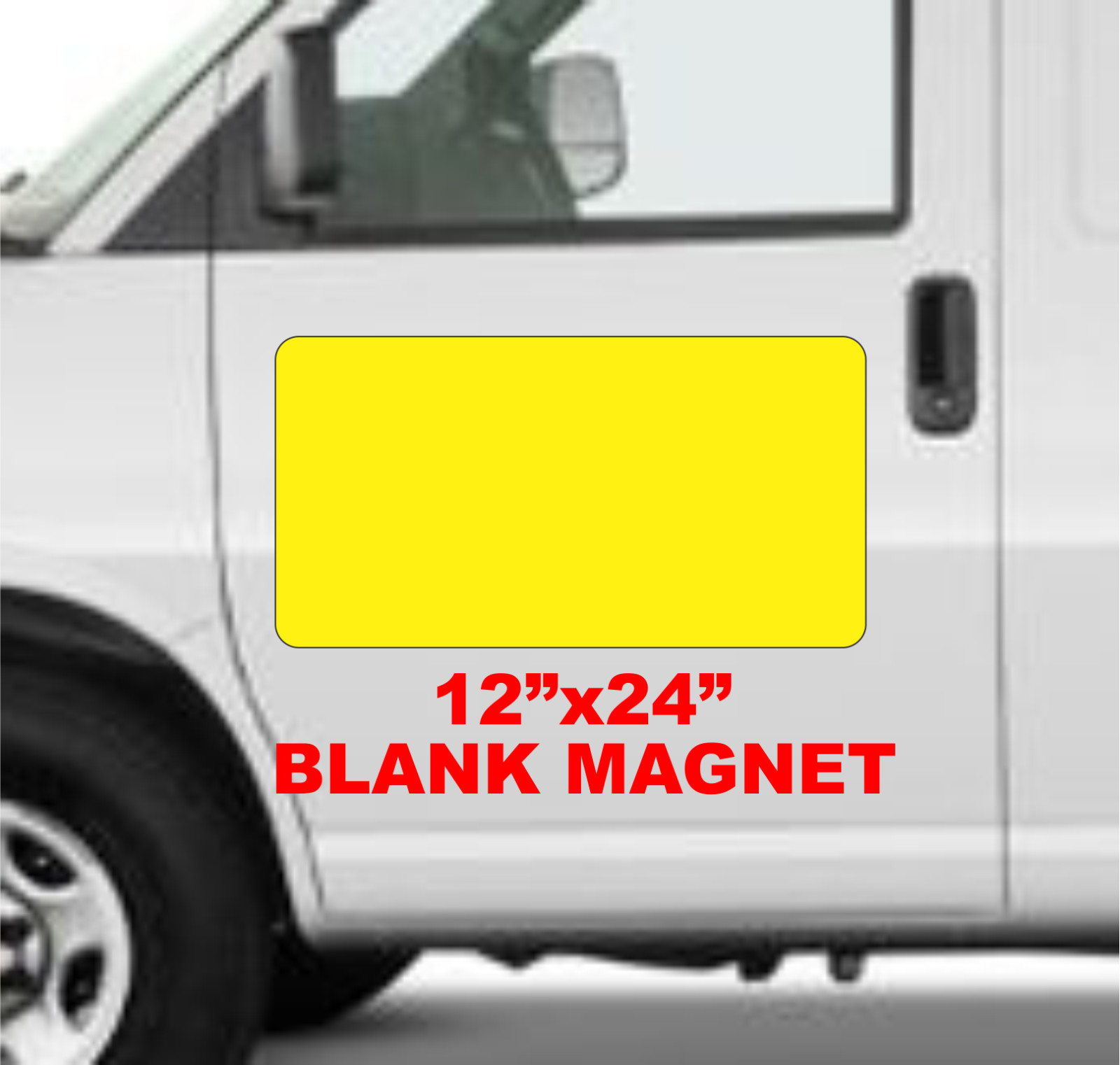 Blank YELLOW Vehicle Magnetic 12&Prime;x24&Prime; Sign for Auto Car Truck Van SUV