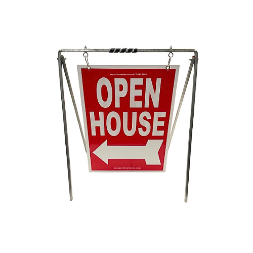 Real Estate Open House Sign Kit Metal A-Frame 5-Pack Red Swinger